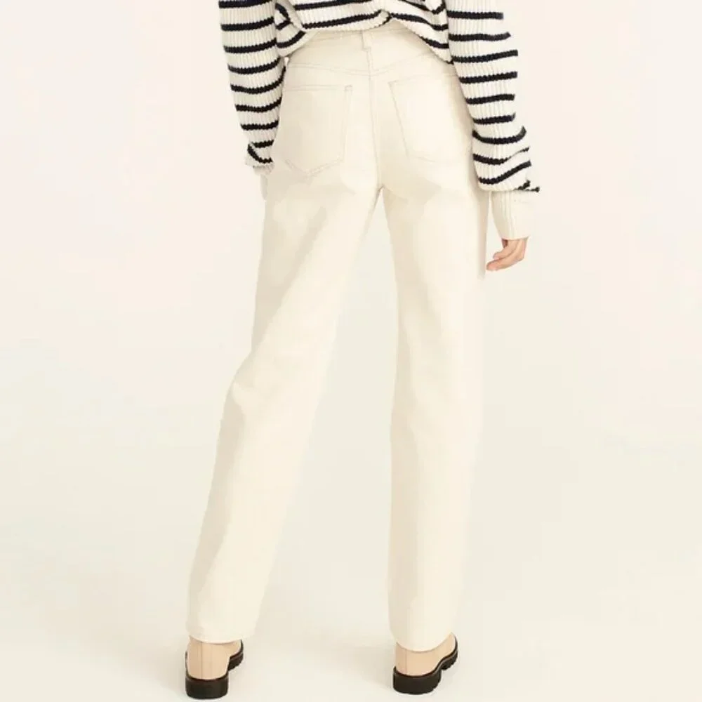 J. CREW Natural Ecru Slouchy Boyfriend Jeans Preppy Capsule Minimalist Sz 24 NWT